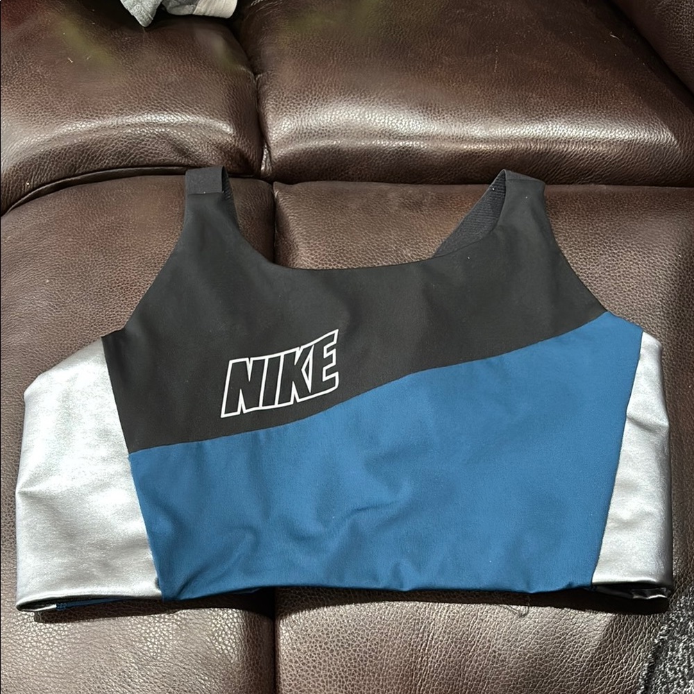 Nike Black and Blue Sports Bra